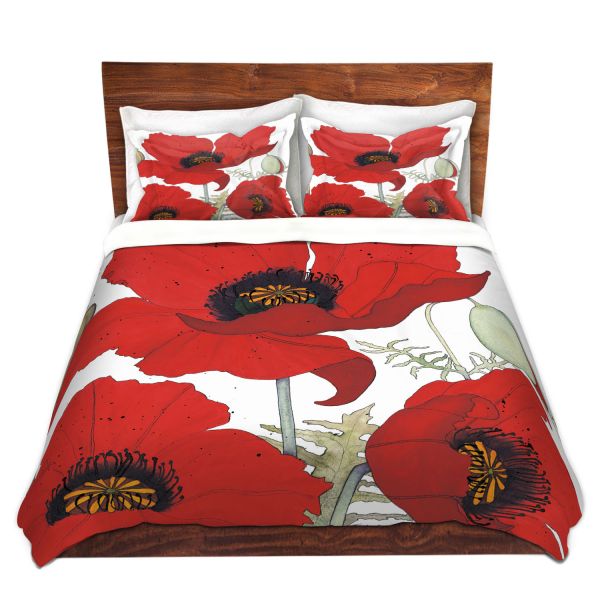 Unique Comforter Covers Judith, Red Poppy Flower Duvet Cover