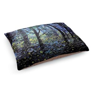 Decorative Dog Pet Beds | Aja Ann - Fireflies | Abstract Landscape Trees