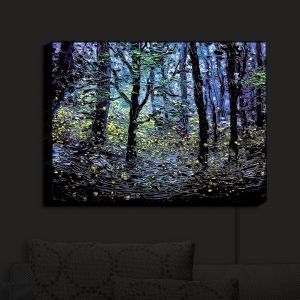 Nightlight Sconce Canvas Light | Aja Ann - Fireflies | Abstract Landscape Trees