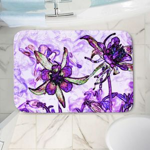Decorative Bathroom Mats | Angelina Vick - Poetry Motion Purple | flower abstract digital