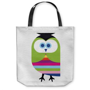 Unique Shoulder Bag Tote Bags | Angelina Vick - Rainbow Owl | Children colorful animal nature