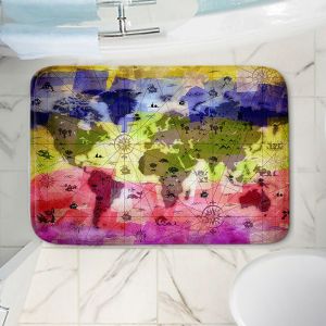 Decorative Bathroom Mats | Angelina Vick - Whimsical World Map VI