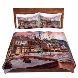 Artistic Duvet Covers and Shams Bedding | Anne Gifford - Boulder Pearl Street | Colorado Mountains