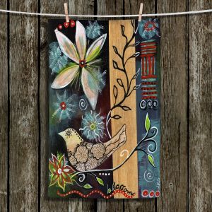 Unique Hanging Tea Towels | Ann Marie Cheung - Blossom | Flower abstract collage nature dark whimsical