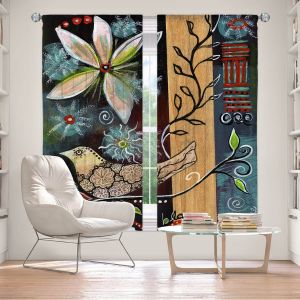 Decorative Window Treatments | Ann Marie Cheung - Blossom | Flower abstract collage nature dark whimsical