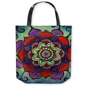 Unique Shoulder Bag Tote Bags | Ann Marie Cheung - Lotus Mandala 2 | Flower pattern spiritual