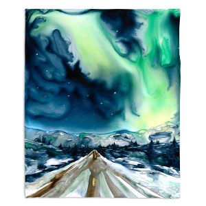 Decorative Fleece Throw Blankets | Brazen Design Studio - Aurora Borealis | Nature Sky Landscape Night Northern Lights
