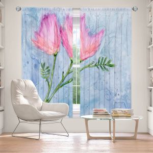 Decorative Window Treatments | Brazen Design Studio - Pink Floral | Flowers Plants Nature