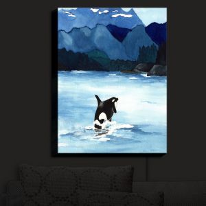 Nightlight Sconce Canvas Light | Brazen Design Studio - Orca Beach | Killer Whale Mountains Ocean Nature