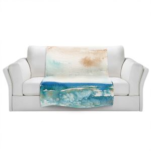 Artistic Sherpa Pile Blankets | Brazen Design Studio - Sunny Days | Abstract Landscape Ocean