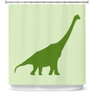 Premium Shower Curtains | Catherine Holcombe - Dinosaur I Green