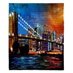 Decorative Fleece Throw Blankets | Corina Bakke - Brooklyn Bridge