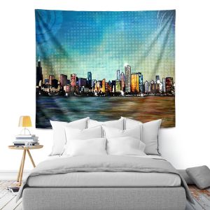 Artistic Wall Tapestry | Corina Bakke Chicago Skyline