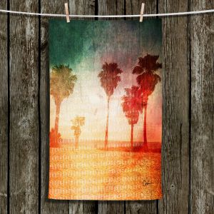 Unique Hanging Tea Towels | Corina Bakke - Pale Beach | Beach Palm Trees