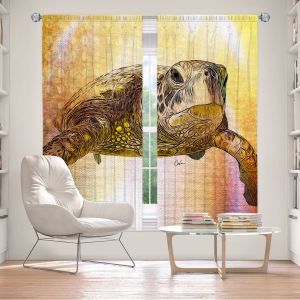Decorative Window Treatments | Corina Bakke - Sea Turtle 4 | water nature ocean