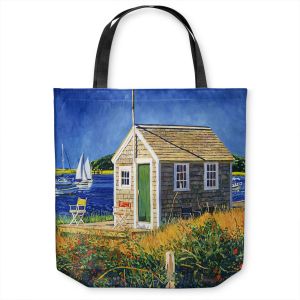 Unique Shoulder Bag Tote Bags | David Lloyd Glover - Cape Cod Boat House | shack boats bay sea ocean harbor