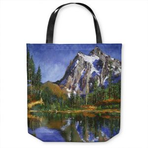 Unique Shoulder Bag Tote Bags | David Lloyd Glover - Mountain Stillness | landscape mountain nature
