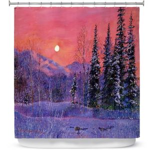 Premium Shower Curtains | David Lloyd Glover Rising Snow Moon