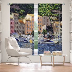 Decorative Window Treatments | David Lloyd Glover - Riviera Morning | still life impressionism harbor bay city