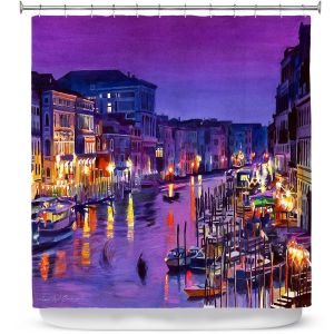 Premium Shower Curtains | David Lloyd Glover Romantic Venice Night