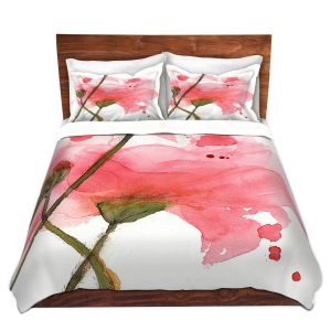 Artistic Duvet Covers and Shams Bedding | Dawn Derman - Corral Poppies | Nature Flower