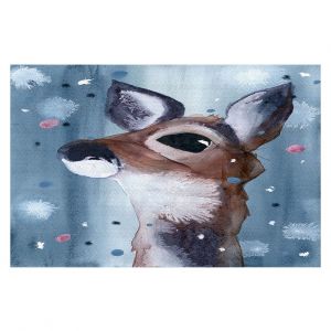 Decorative Floor Covering Mats | Dawn Derman - Evening Snow Deer | Wild Animals Winter