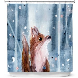 Premium Shower Curtains | Dawn Derman - Red Fox Snow