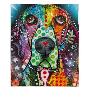 Decorative Fleece Throw Blankets | Dean Russo - Basset Hound Dog 31