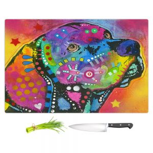 Artistic Kitchen Bar Cutting Boards | Dean Russo - Psychedelic Labrador Dog