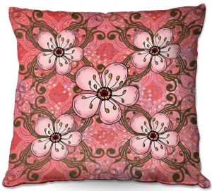 Throw Pillows Decorative Artistic | Diana Evans - Pretty in Pink 2 | flower pattern simple