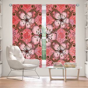 Decorative Window Treatments | Diana Evans - Pretty in Pink 2 | flower pattern simple