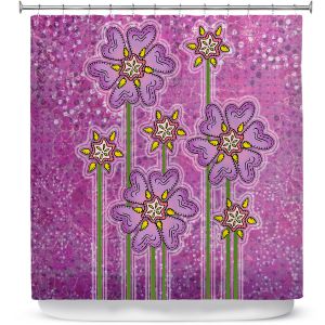 Premium Shower Curtains | Diana Evans - Purple Floral | flower simple