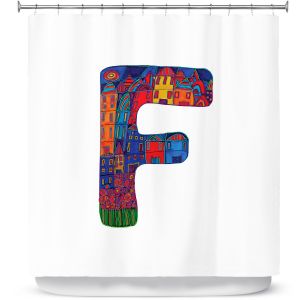 Premium Shower Curtains | Dora Ficher Alphabet Letter F