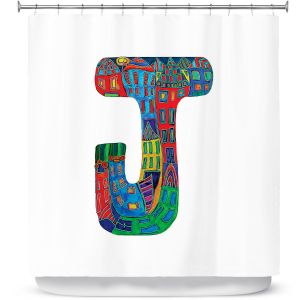 Premium Shower Curtains | Dora Ficher Alphabet Letter J