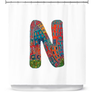 Premium Shower Curtains | Dora Ficher Alphabet Letter N