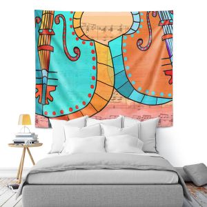Artistic Wall Tapestry | Dora Ficher - Cellos Play | string instrument music