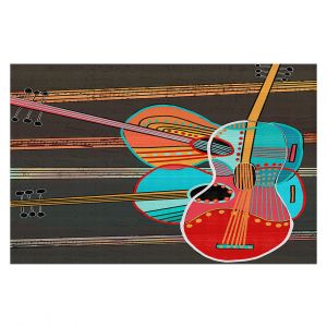 Decorative Floor Covering Mats | Dora Ficher - Guitars Rock | abstract string instrument music