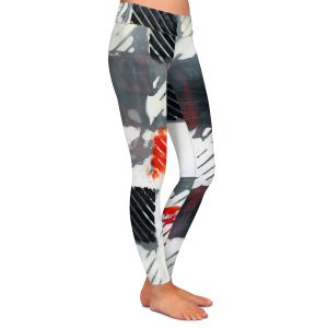 Casual Comfortable Leggings | Dora Ficher - Not Always Black or White 7 | Abstract shapes checkers tile grunge