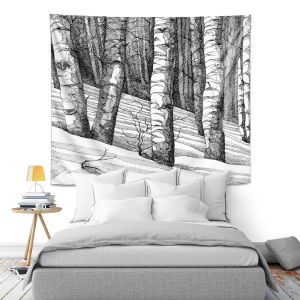 Artistic Wall Tapestry | Gerry Segismundo - Dont Snowboard Here | landscape snow trees forest