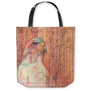 Unique Shoulder Bag Tote Bags | Gerry Segismundo - Raptor All Psyched Up | bird of prey tree forest