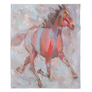 Decorative Fleece Throw Blankets | Hooshang Khorasani - Full Stride Ahead Horse