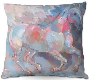 Decorative Outdoor Patio Pillow Cushion | Hooshang Khorasani - Ready to Soar II Horses