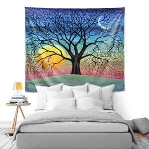 Artistic Wall Tapestry | Jennifer Baird - Dryad 2 | Nature Trees Forest Sun Moon People