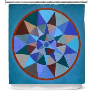 Premium Shower Curtains | Jennifer Baird - Earth Mandala 1 | pattern geometric symmetry circle