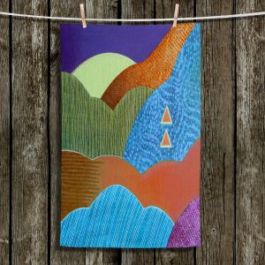 Unique Bathroom Towels | Jennifer Baird - Expansive Joy | landscape abstract hills mountains