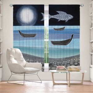 Decorative Window Treatments | Jennifer Baird - Ghost Fish | nature water ocean sealife