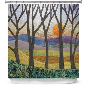 Premium Shower Curtains | Jennifer Baird Sunset Over the Hills