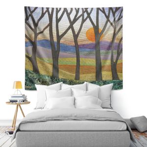 Artistic Wall Tapestry | Jennifer Baird Sunset Over the Hills
