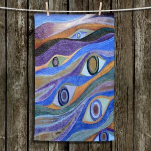 Unique Hanging Tea Towels | Jennifer Baird - Waking Up | eyes pattern wavy repetition