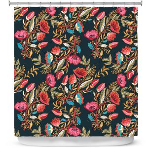 Premium Shower Curtains | Jill O Connor - Indian Nights | Floral, Flowers